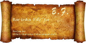 Barinka Fáta névjegykártya